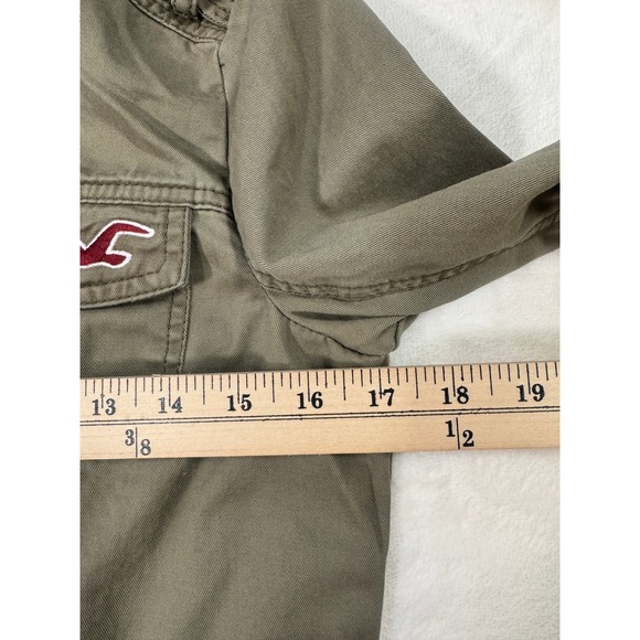 VTG Hollister Women's Military Field Jacket Olive Green Utility Drawstring Small - Picture 7 of 8